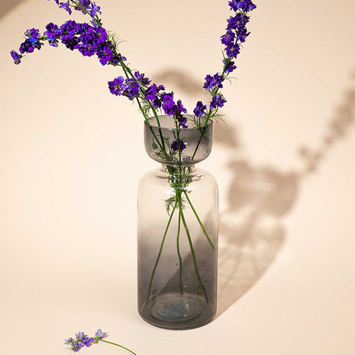 Handmade Grey Grande Tinted Glass Vase | 11.8 inch