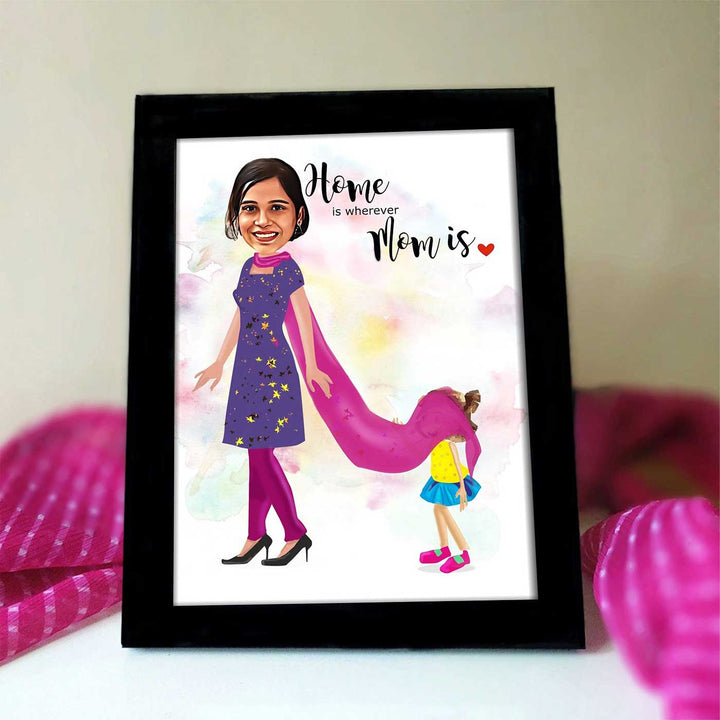 Photo Personalized "Home Is Wherever Mom Is" Framed Decorative Plaque For Mothers