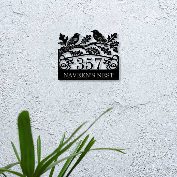 Personalized Laser Cut Birds Theme Steel Name Plate