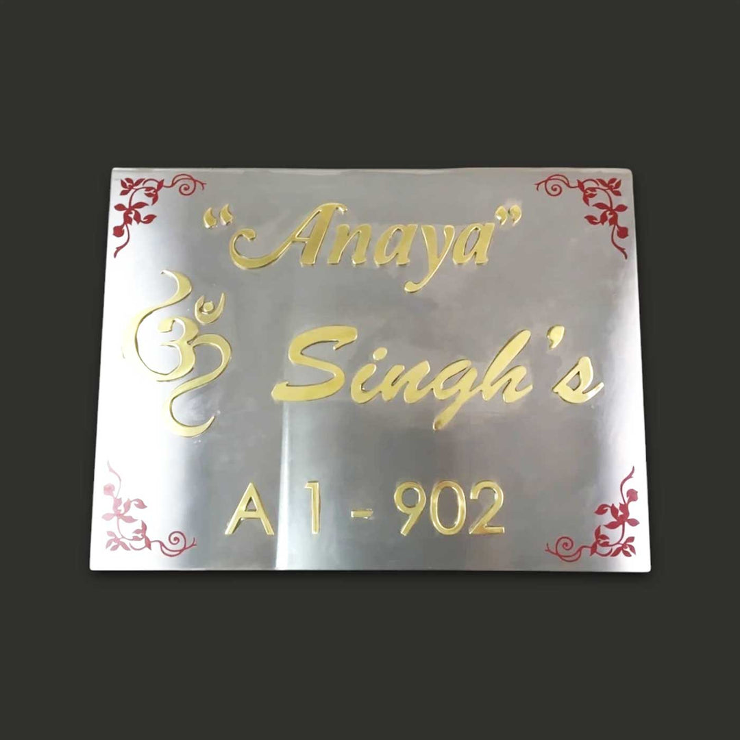 Personalized Engraved Gold Stainless Steel Name Plate
