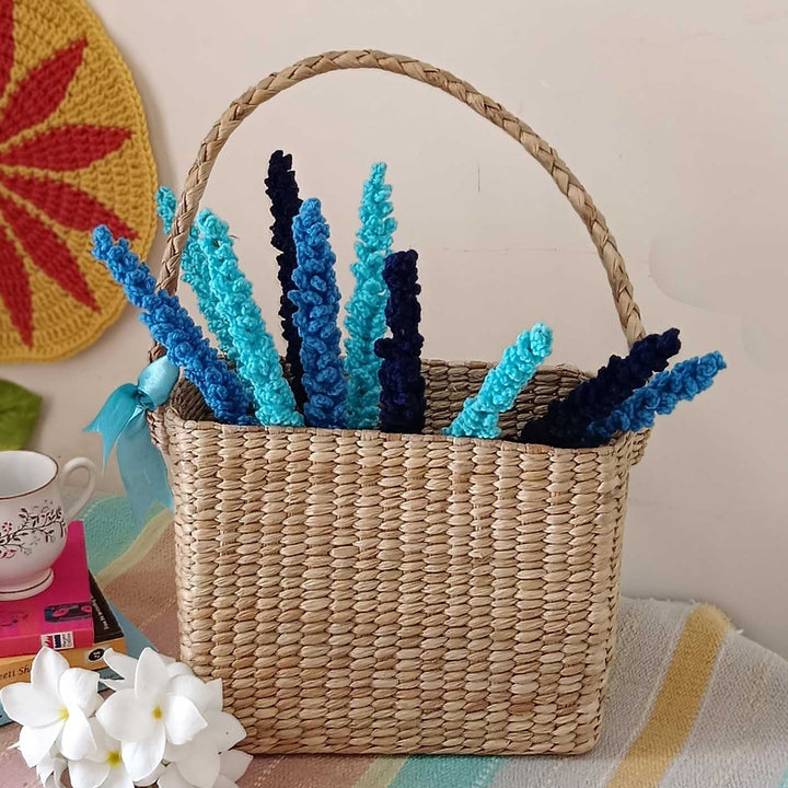Handmade Crochet Lavender Echo Theme Flower Bouquet WIth Lights