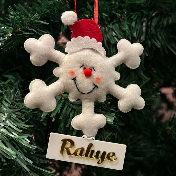Personalized Snowflake Felt Ornaments For Christmas Tree Decoration
