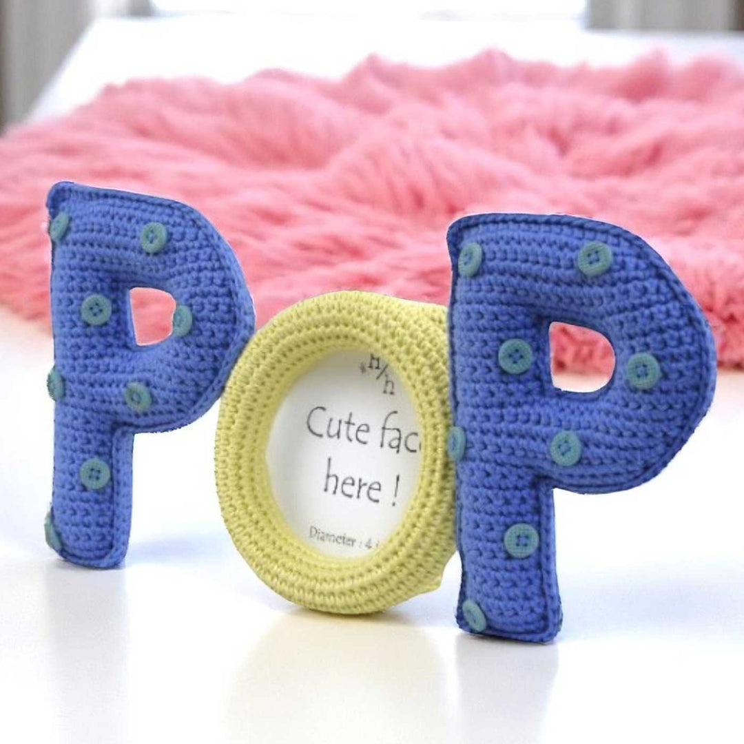 Handmade Crochet POP' Photo Frame for Fathers