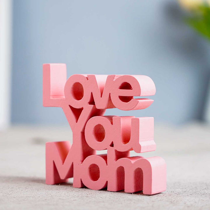 Hand-Painted Love You Mom MDF Wood Decorative Plaque For Mothers