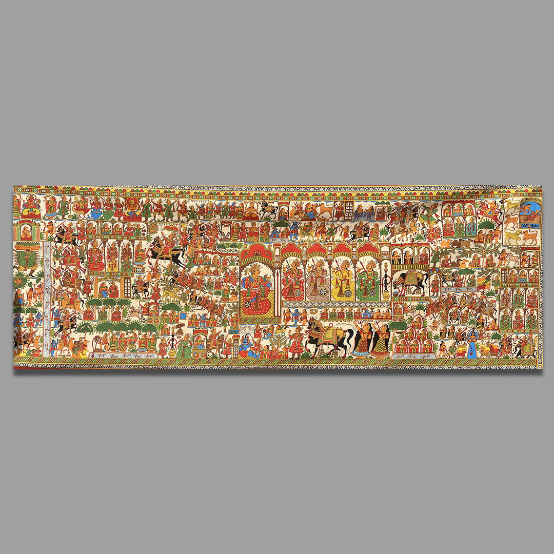 48 X 120 Inch | Story of Pabuji Paper Phad Painting