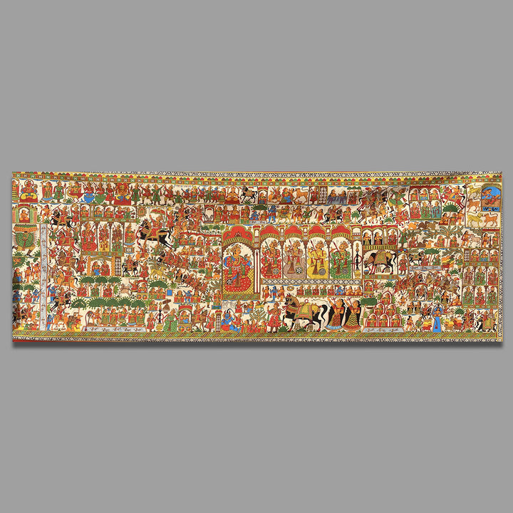 48 X 120 Inch | Story of Pabuji Paper Phad Painting