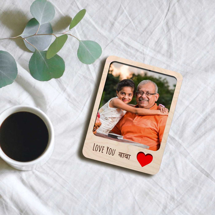 Photo Personalized Printed Grand Parents & Grand Children Wooden Fridge Magnet