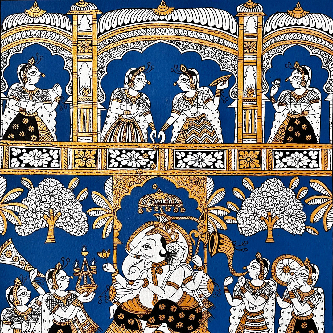 12 X 10 Inch | Ganesh Vandana Paper Phad Painting