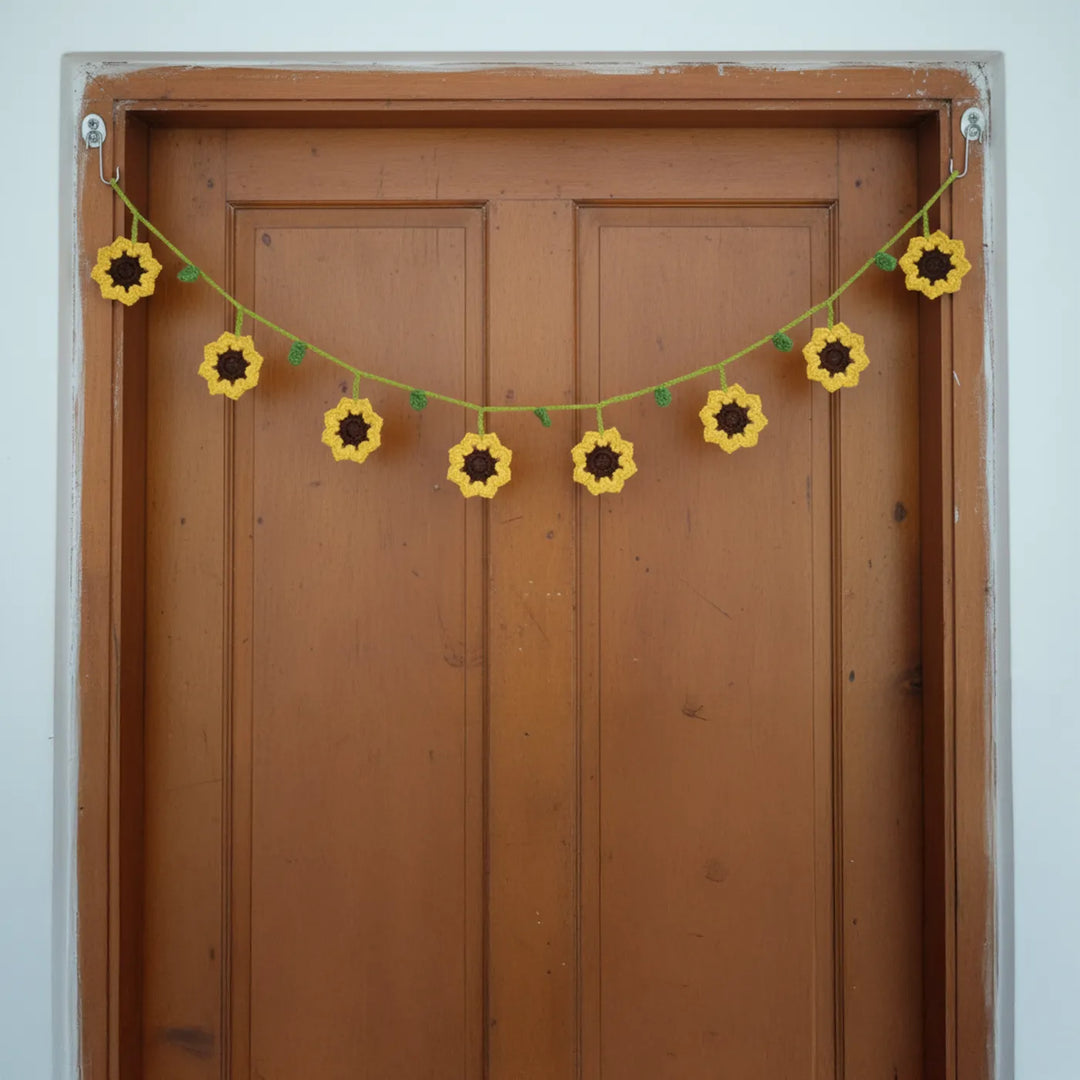 42 Inch | Handmade Crochet Sunflower Bunting