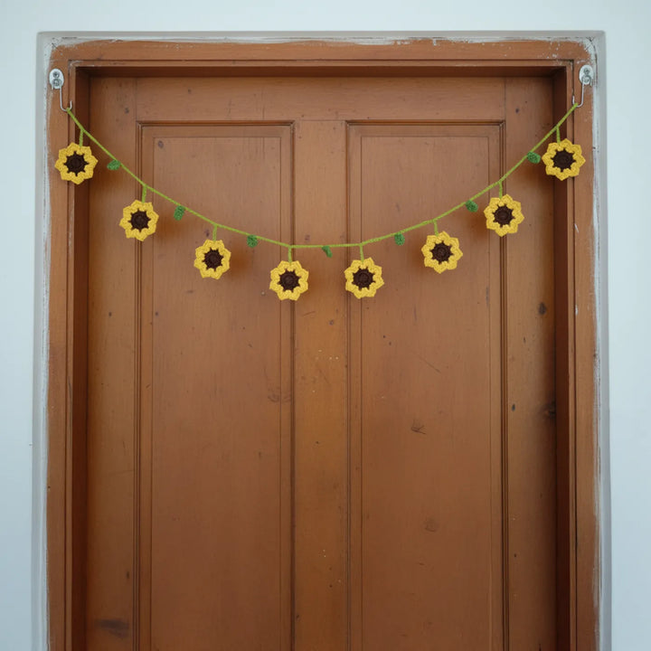 42 Inch | Handmade Crochet Sunflower Bunting