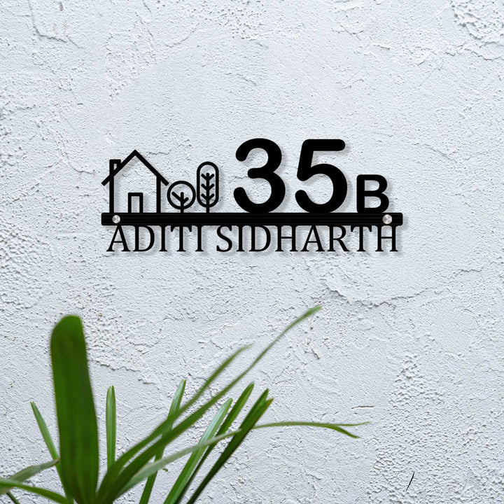 Personalized Laser Cut House Theme Steel Name Plate