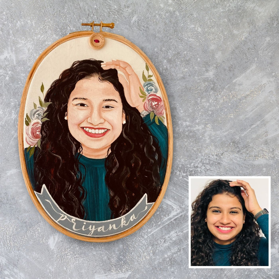 Photo Caricature Oval Hoop Frame