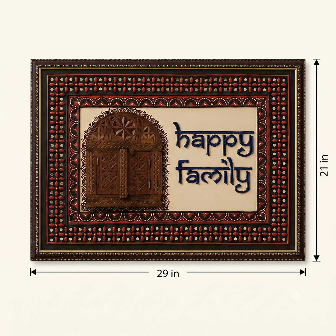 Personalized Handcrafted Lippan Art Wooden Window Name Plate For Home