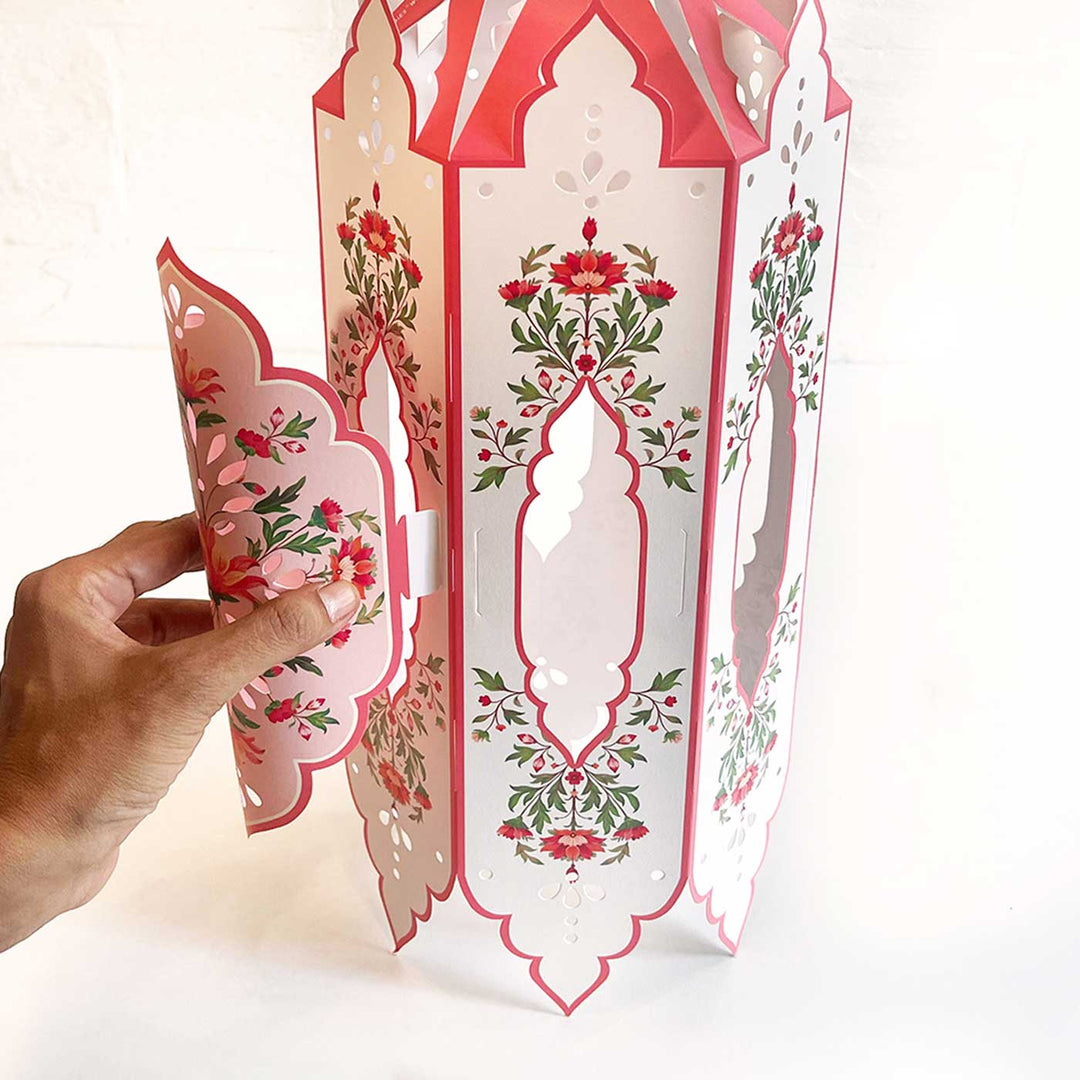Handmade Big Elegant Kandil DIY Pink Paper Lampshade