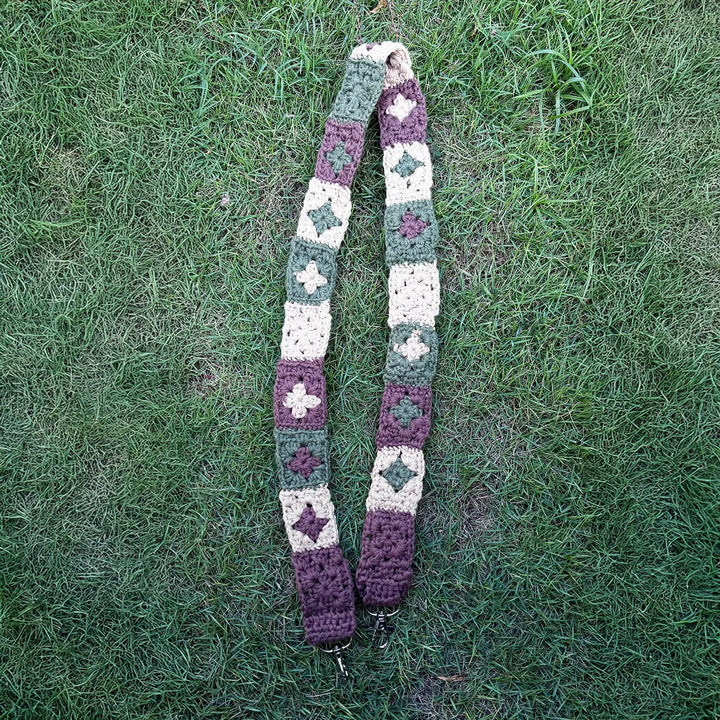 Handmade Crochet Flower Design Cotton Sling Bag Belt