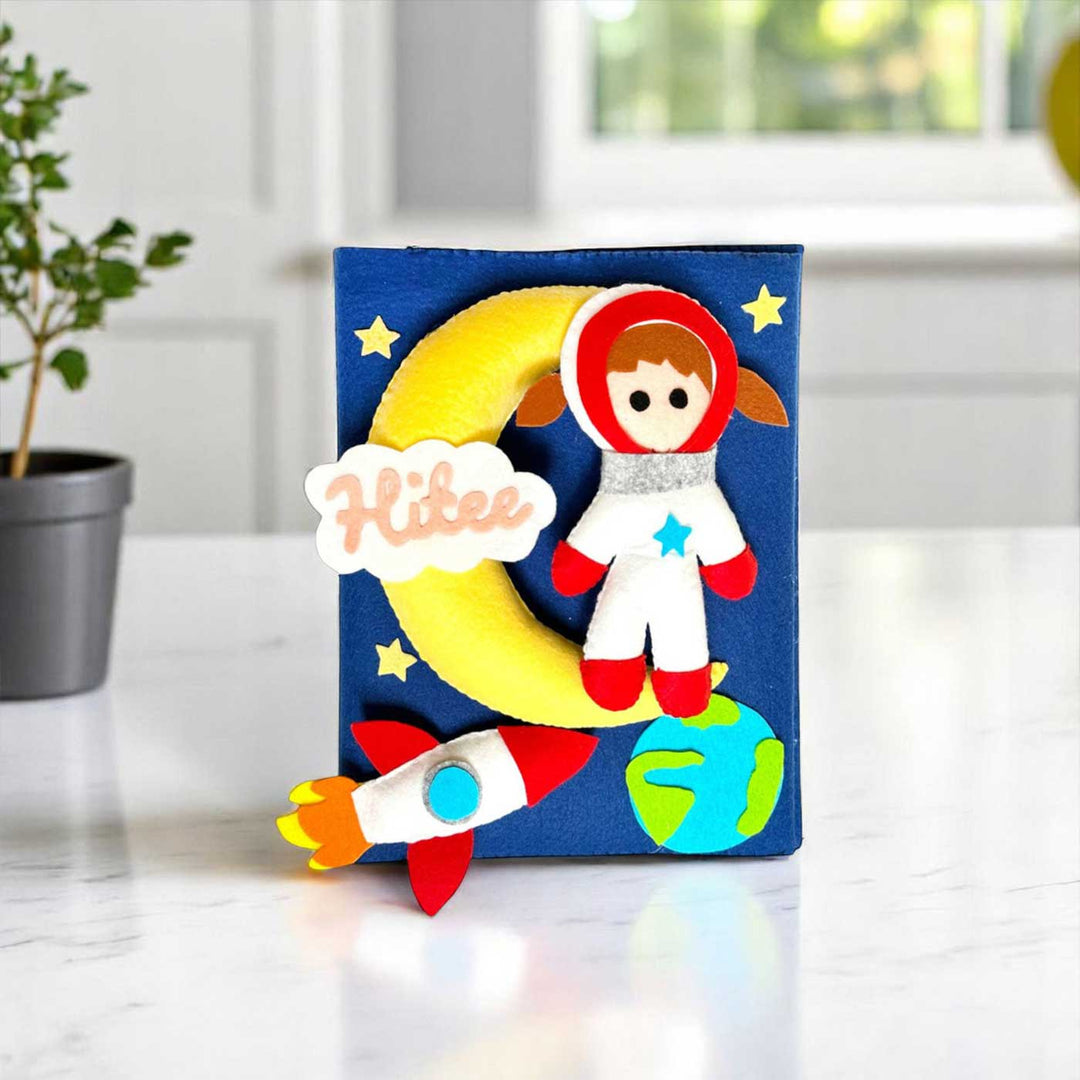 Personalized 3D Girl Astronaut Theme Felt Photo Album For Kids