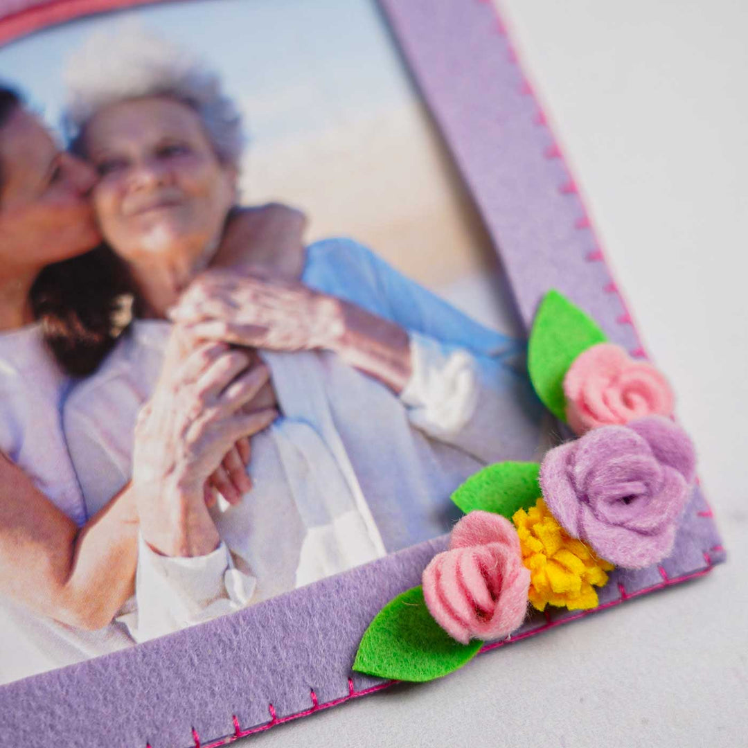 Photo Personalized Handmade Floral Theme Felt Fridge Magnet