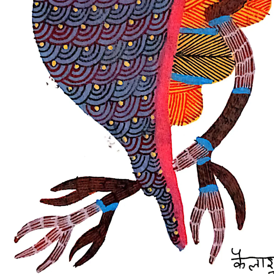 6 x 8 Inch | Forest’s Jewel | Original Hand painted Tribal Gond Art Painting | Acrylic Paints On Paper