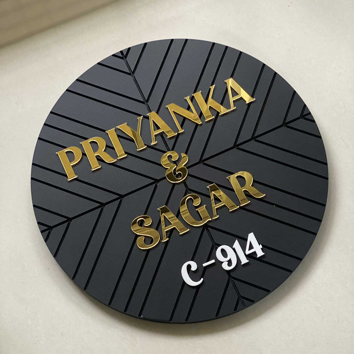 Personalized Handmade Minimal Design Round Wooden Name Plate