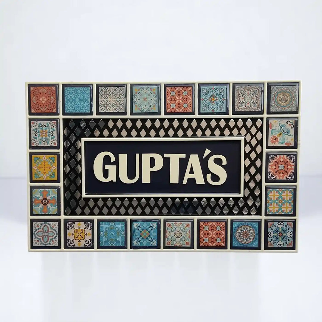Personalized Moroccan Theme Resin Name Plate