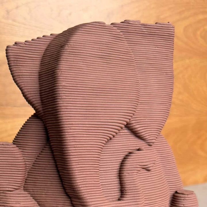 Handmade 3D Printed Ganpati Large Stoneware Sculpture