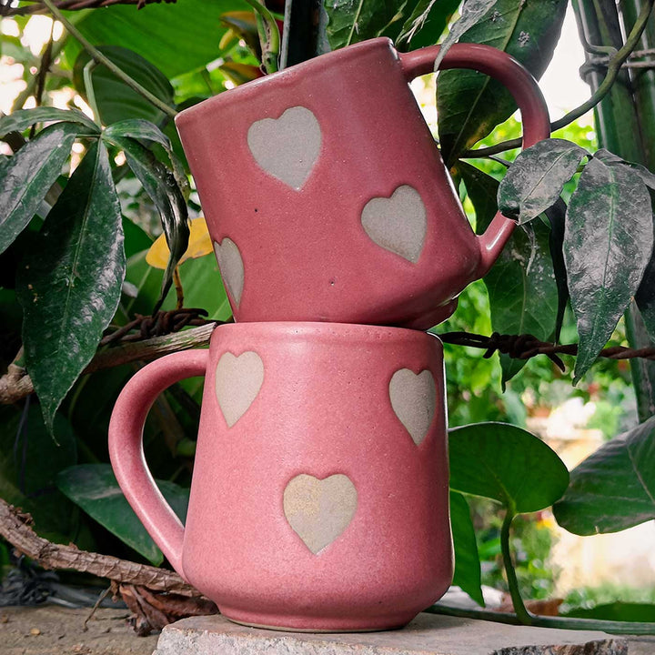 Handmade Dusky Heart Ceramic Mug