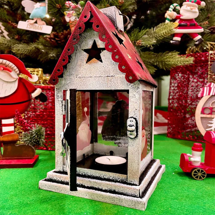 Decorative Winter'S Glass Tealight Holders For Christmas Decoration