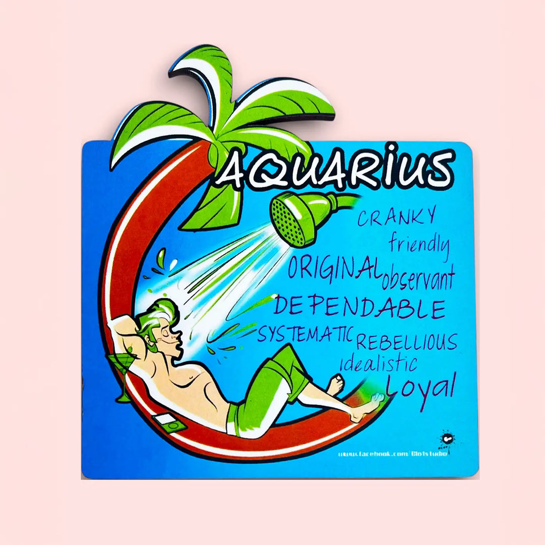 Printed Aquarius Zodiac Sign MDF Wood Fridge Magnet