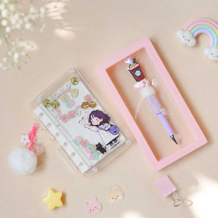 "Pastel Girl" Themed Diary & Pen Stationery Set For Kids