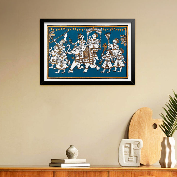 11 X 7.5 Inch | Royal Procession Paper Phad Painting