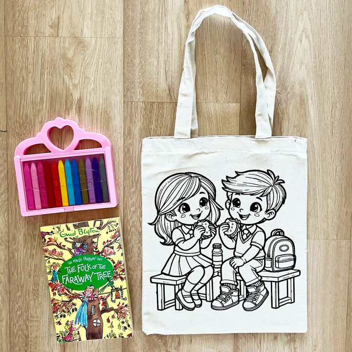 DIY Colour It Yourself Best Friends Cotton Kids Tote Bag