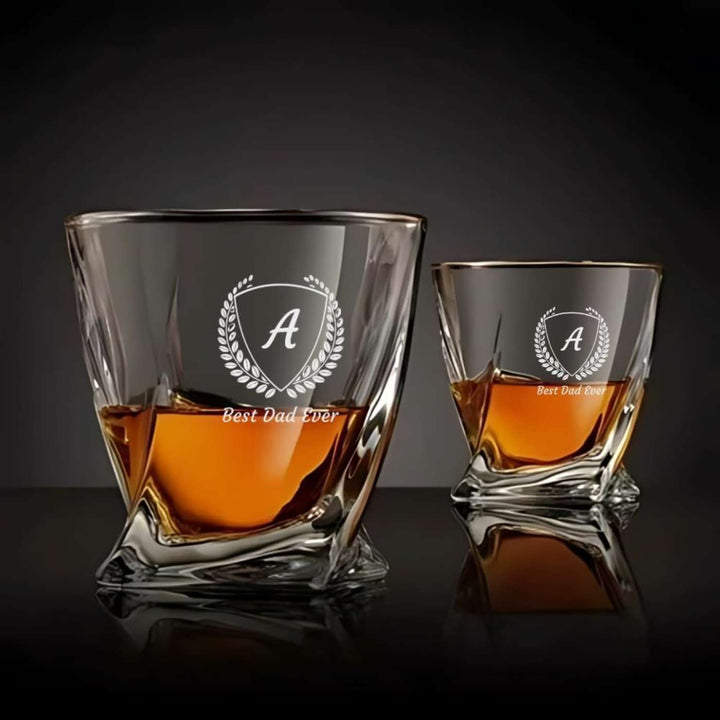 Personalized Engraved Best Dad Ever Theme Whiskey Glass | 310 ml