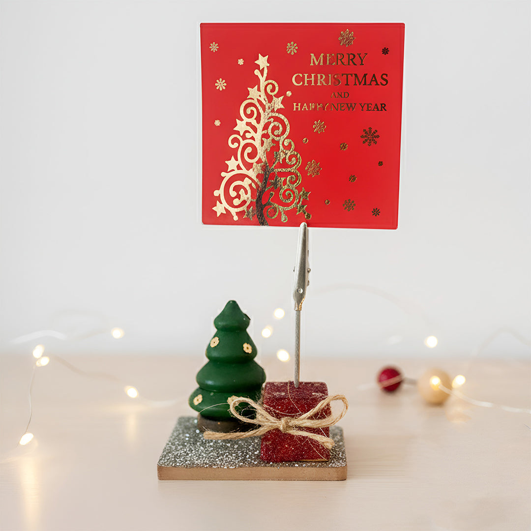 Little Christmas Tree Theme Wooden Photo Holder Stand