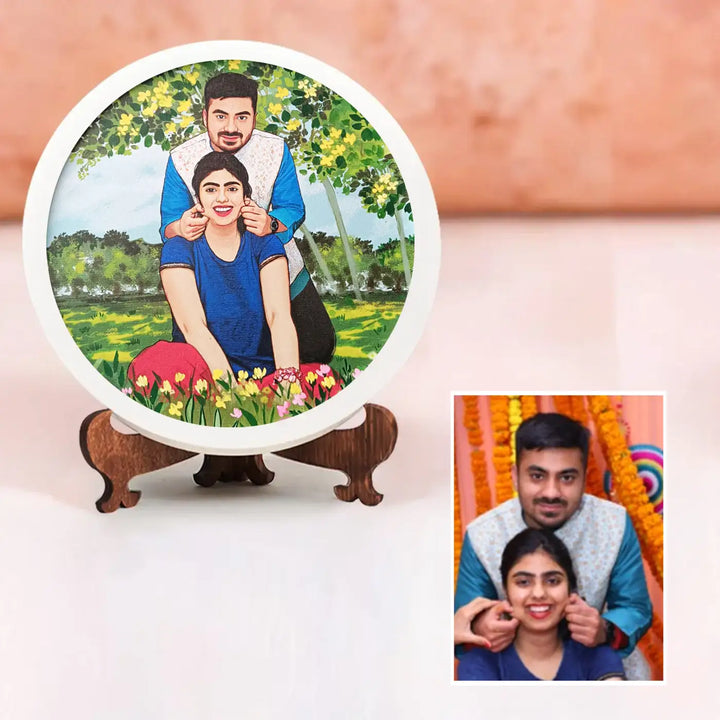 Photo Caricature Name Plate with Stand