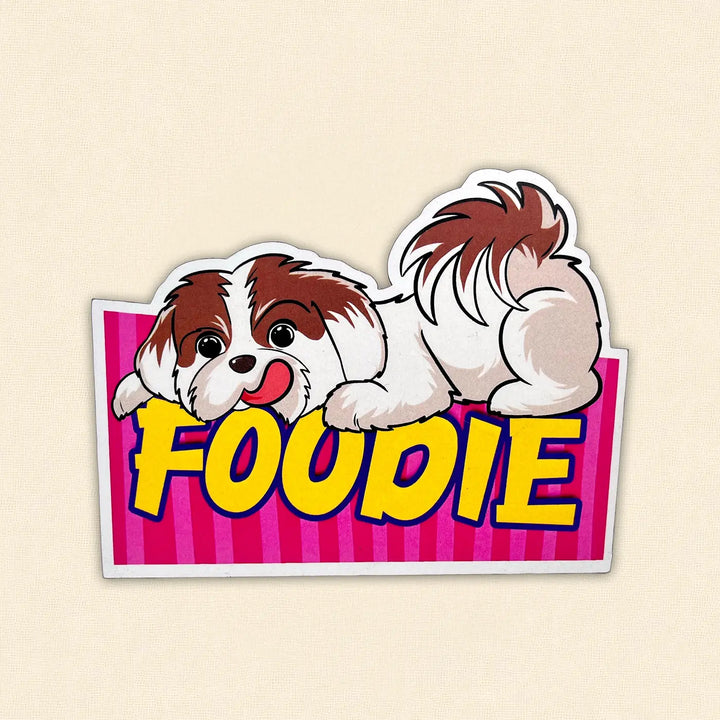 Printed Shih Tzu Theme "Foodie" MDF Wood Fridge Magnet