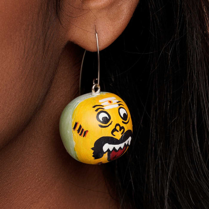 Handmade Polymer Clay Drishti Poosanikai Design Earrings