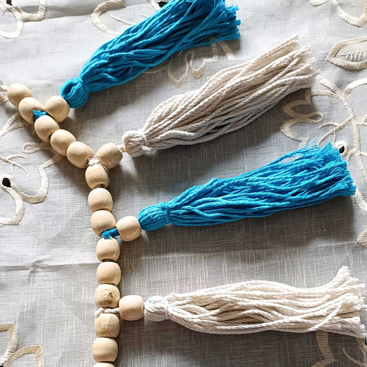 Set Of 2 | Handmade Macrame Tassle Design Cotton Curtain Tie-Back