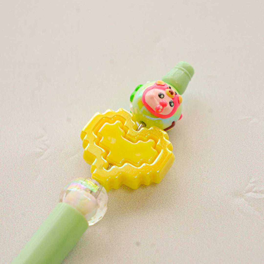 Cute Character "Yellow Heart" Topper Pen For Kids