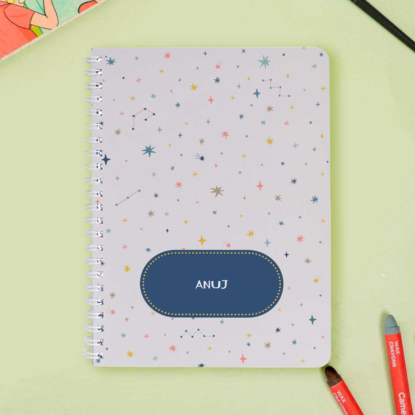 Buy Personalized Twinkling Stars Theme Spiral Bound Notebook | 60 Pages ...