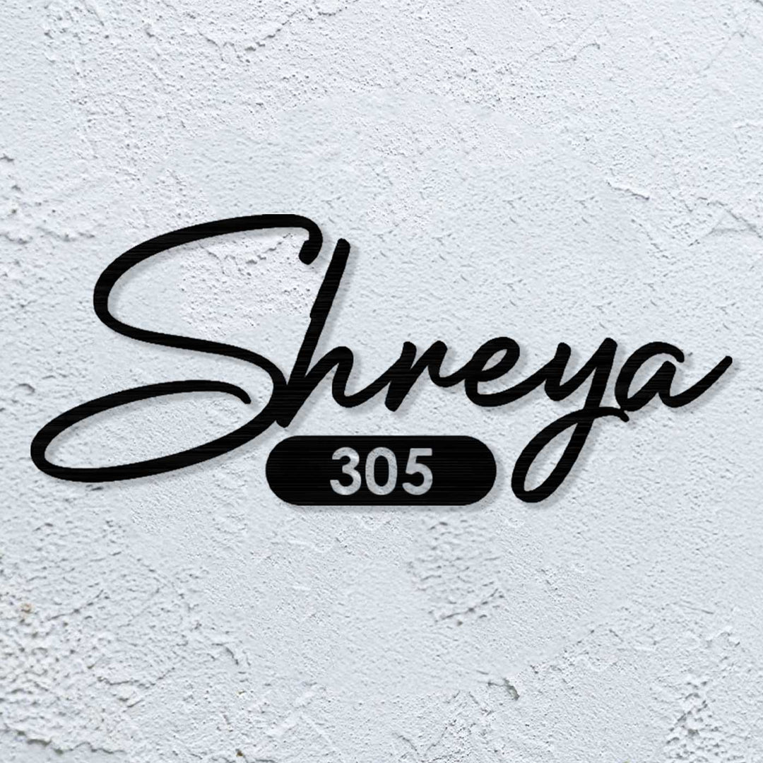 Personalized Laser Cut Minimalist Design Steel Name Plate