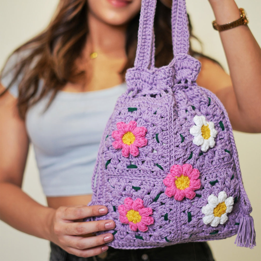 Handmade Crochet Lavender Meadow Potli