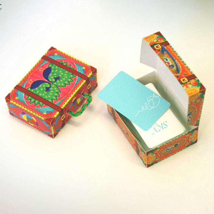 Handmade Printed Colorful Mini Suitcase Design Paper DIY Kit