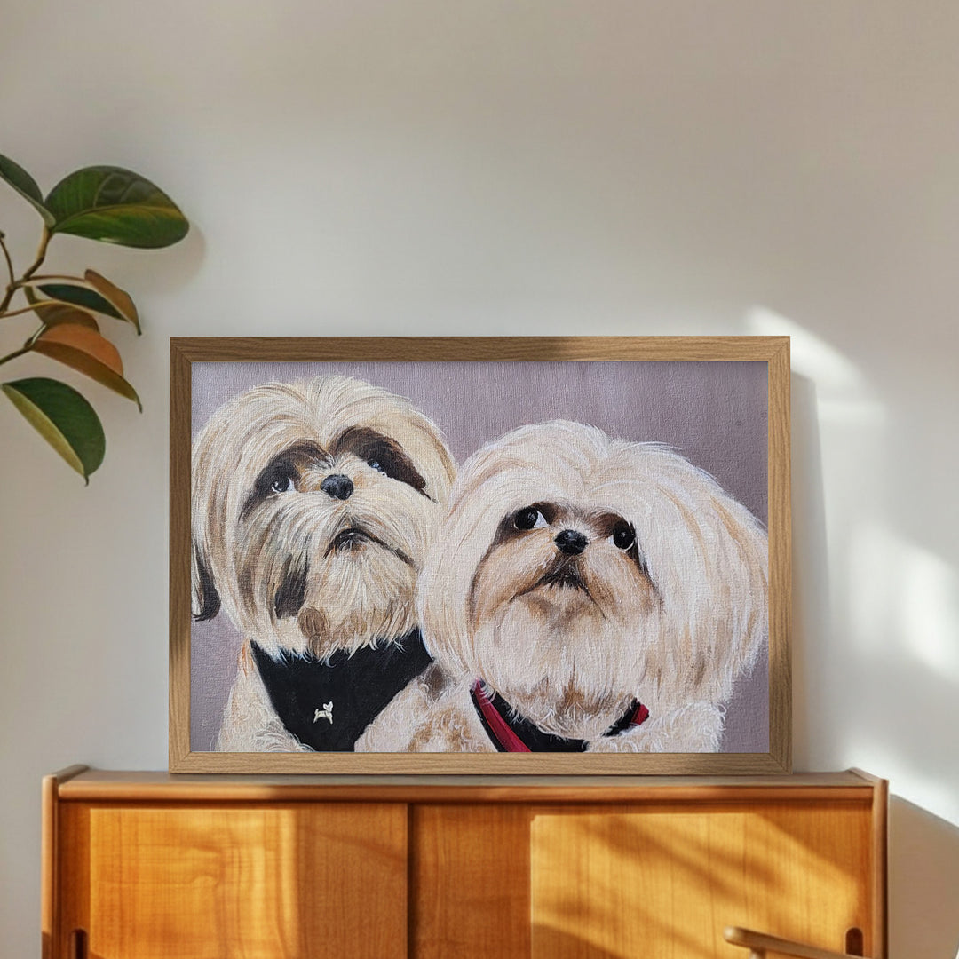 Photo Personalized Hand Painted Portrait With Premium Wooden Frame