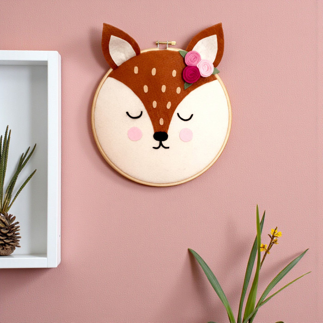 Handmade Deer Theme Felt Wall Hoop