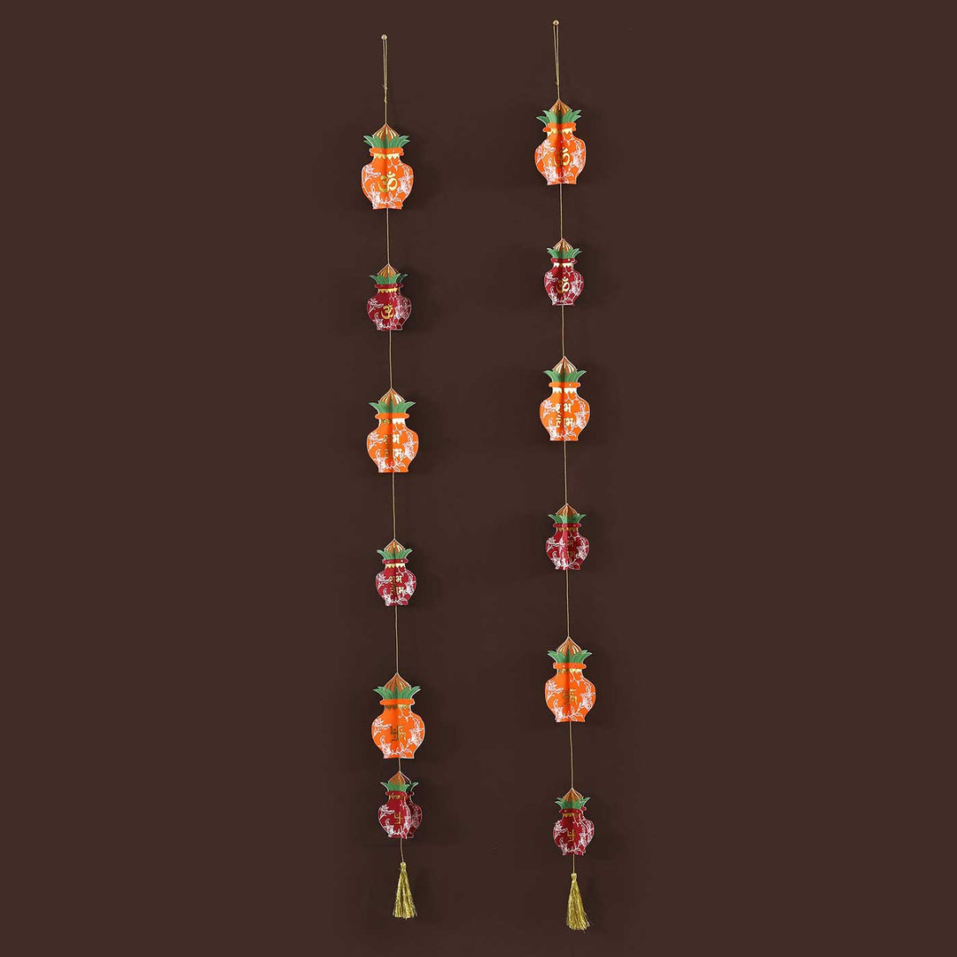 Handmade Mangal Kalash Design Paper Hanging