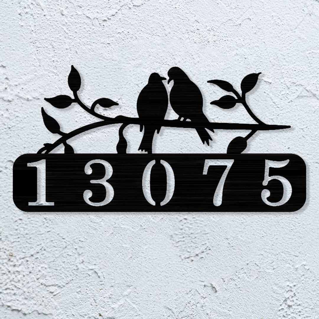 Personalized Laser Cut Birds Design Steel Name Plate