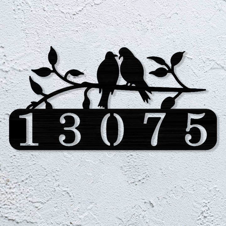 Personalized Laser Cut Birds Design Steel Name Plate