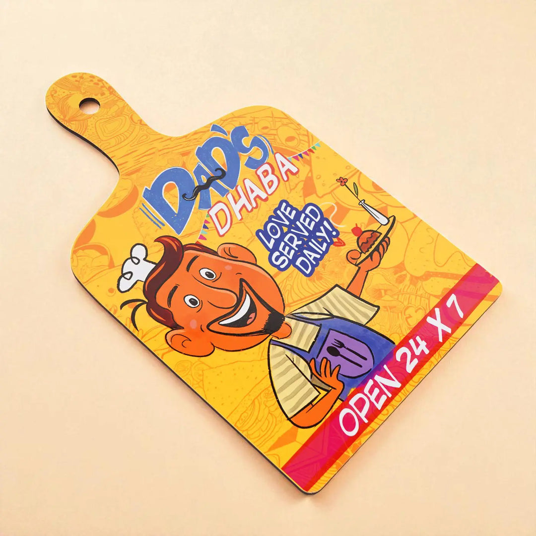 Printed Dads Dhaba Theme MDF Wood Wall Decor