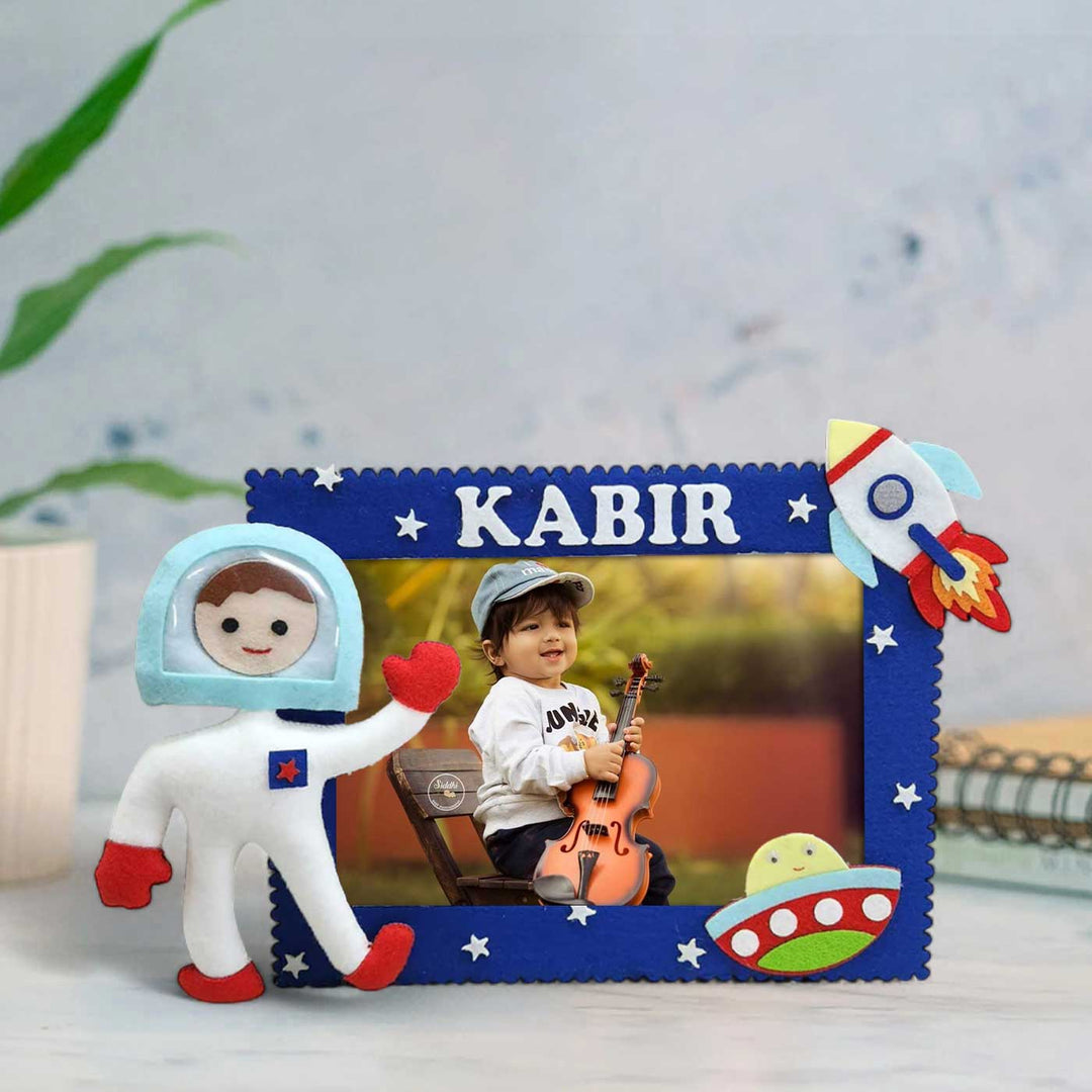 Personalized Astronaut Theme Felt Photo Frame