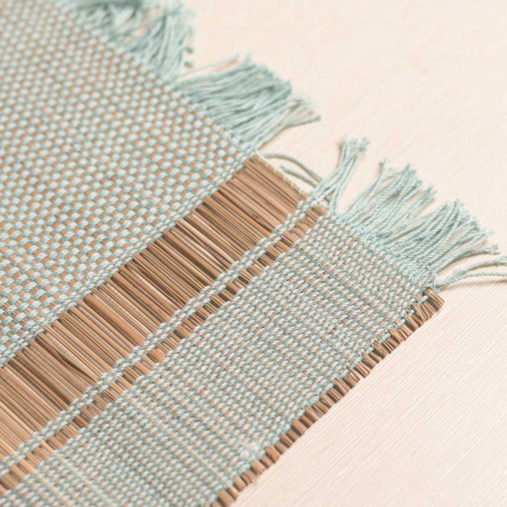 Hand Woven Double Striped Madhurkati Table Runner & Table Mat